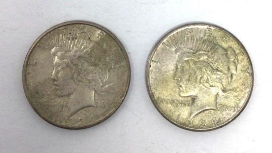 1924-S Peace Silver Dollars (2)