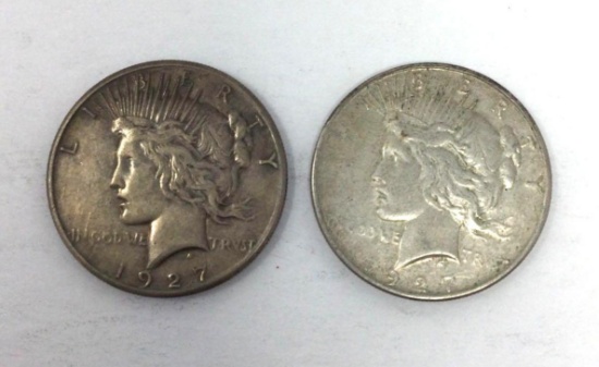 1927 Peace Silver Dollars (2)