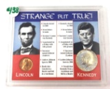 Lincoln and Kennedy Strange But True Facts Collector Coins