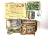 Foreign Currency and War Ration Stamps