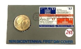 1974 American Revolution Bicentennial John Adams Medal and Stamps