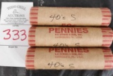 1940s S Wheat Pennies (3 Rolls)