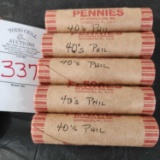1940s P Wheat Pennies (5 Rolls)