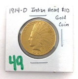 1914-D Indian Head $10 Gold Coin