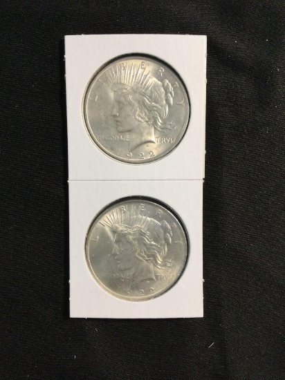 2 - 1922 Peace Silver Dollars