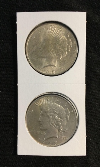 2 - 1923 Peace Silver Dollars