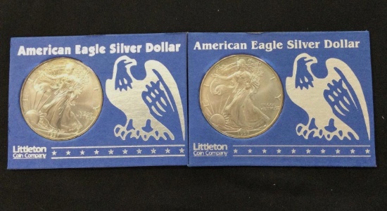 2 - 1997 American Eagle Silver Dollars
