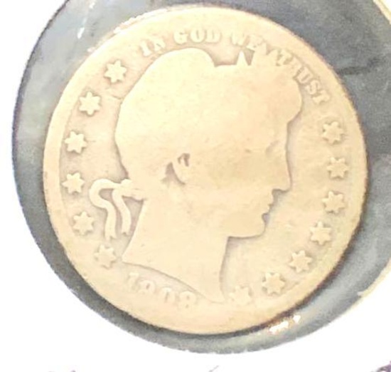 1908-O Barber Quarter