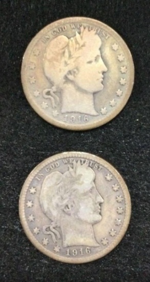1916 and 1916-D Barber Quarters