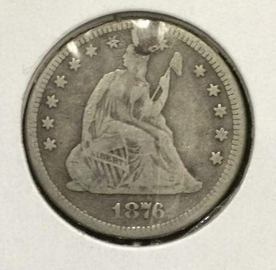 1876 Seated Liberty Quarter