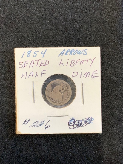 1854 Arrows Seated Liberty Half Dime