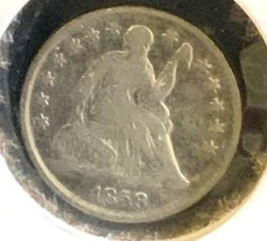 1858 Seated Liberty Half Dime
