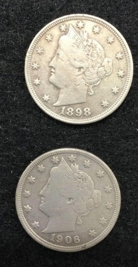 1898 and 1906 Liberty Head Nickel