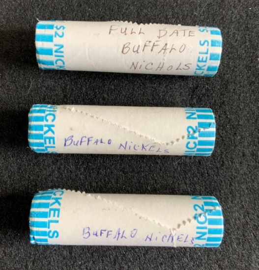 3 Rolls Buffalo Nickels