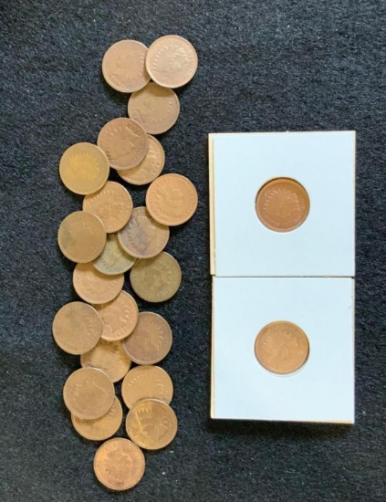 1900 and 1907 Indian Head Cents and 22 - Assorted Years