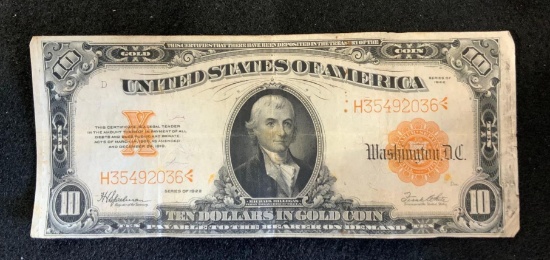 $10 1922 Gold Certificate