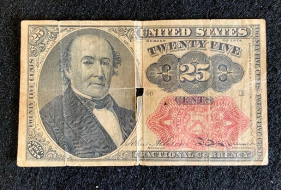 1874 Twenty Five Cents Fraction Note