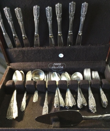 West Moreland Sterling Silverware - Milburn Rose Pattern 55 Pieces