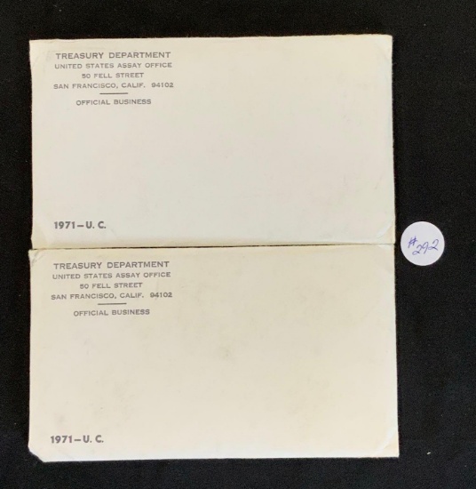 2 - 1971 United States Treasury Uncirculated Mint Sets