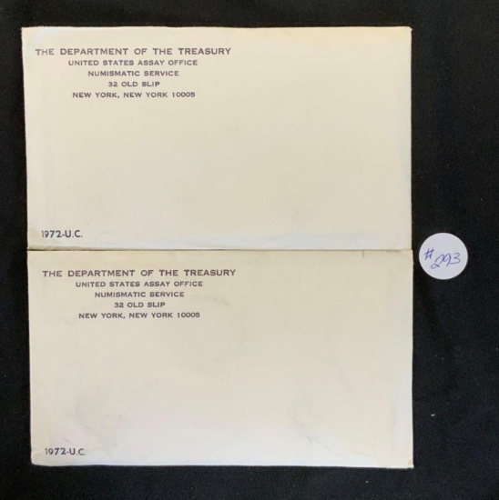 2 - 1972 United States Treasury Uncirculated Mint Sets
