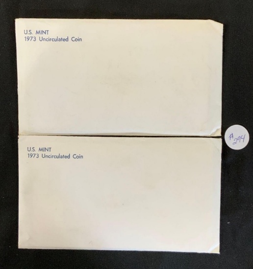 2 - 1973 United States Treasury Uncirculated Mint Sets