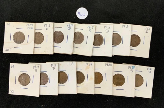 Lincoln Cents 1909 1922