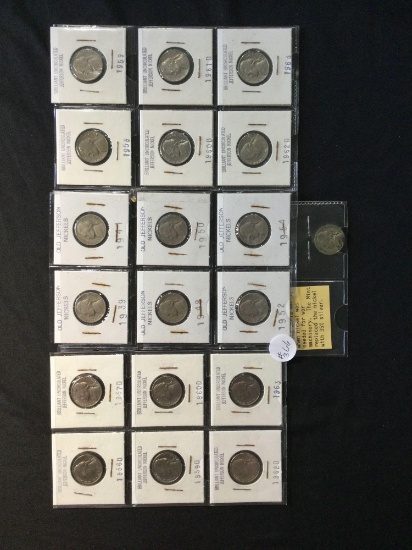18 - Uncirculated Brilliant Jefferson Nickels