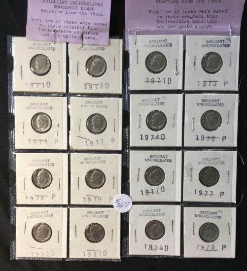 16 - Brilliant Uncirculated Roosevelt Dimes