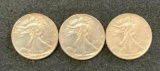 3 - 1937 Walking Liberty Half Dollars