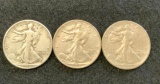 3 - 1938 Walking Liberty Half Dollars