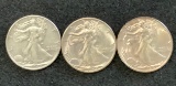 3 - 1946 Walking Liberty Half Dollars