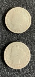 1908 and 1912 Liberty Head Nickels
