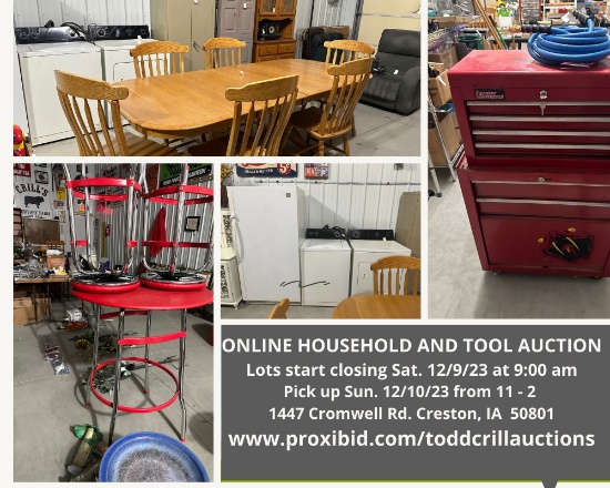 MODERN HOUSEHOLD AND TOOL ONLINE AUCTION