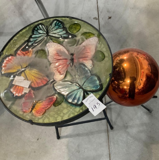 Gazing ball and table