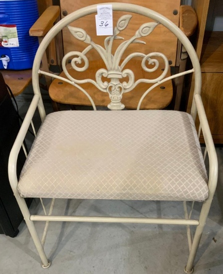 Metal framed vanity chair