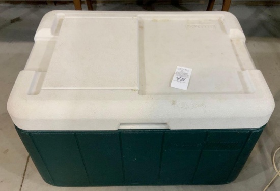Dark green coleman cooler