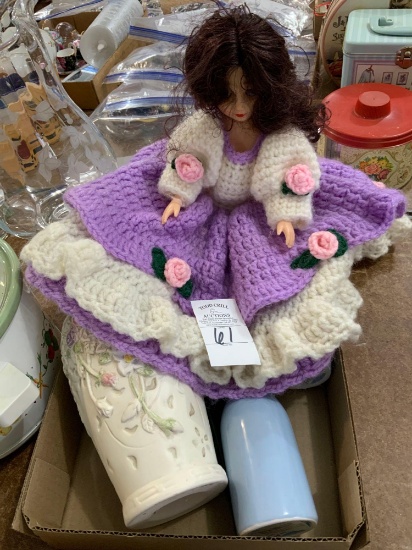 Birds and doll with misc. decor