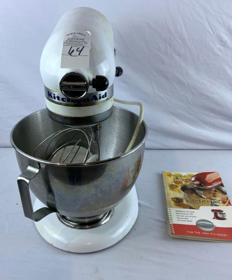 White KitchenAid mixer