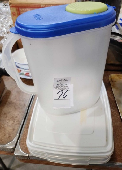 Plastic Pitcher and 2 Tier Devil Egg Container