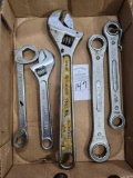 12 in Crescent Wrench/ 2 Indestro Select Ratchet Wrenches