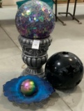 Yard ornaments and gazing ball