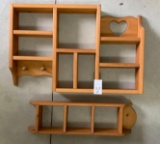 Wooden knickknack shelves