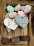 Wooden heart and rock like decor