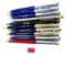 10 - VINTAGE ADVERTISING PENS WITH BUBBLE TOPS