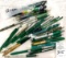 23 - GREEN VINTAGE BALL POINT ADVERTISING PENS