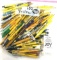 100 - YELLOW VINTAGE BALL POINT ADVERTISING PENS