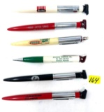 6 - VINTAGE RITE POINT BALL POINT PENS WITH CATTLE TOPS