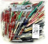 100 - VINTAGE BALL POINT SEED AND FEED ADVERTISING PENS