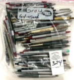 72 - GREY VINTAGE BALL POINT ADVERTISING PENS