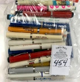 100 - VINTAGE CAPPED ADVERTISING PENS